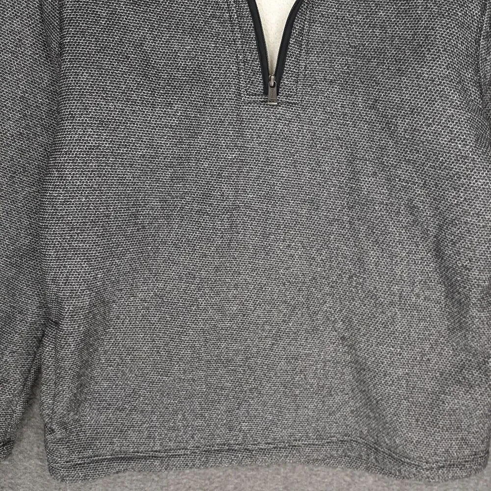 Orvis 1/4 Zip Pullover sweater Adult L‎ black gray Sherpa Lined mens casual
